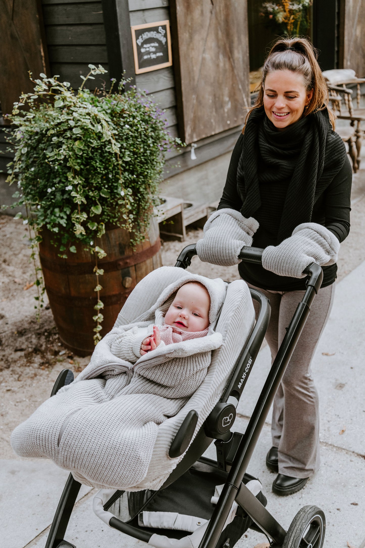 Kerru/vagn hanskar,Dusty gray