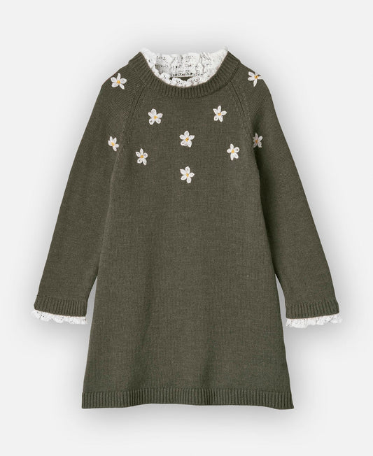 DAISY HAND EMBROIDERED DRESS - BEETLE