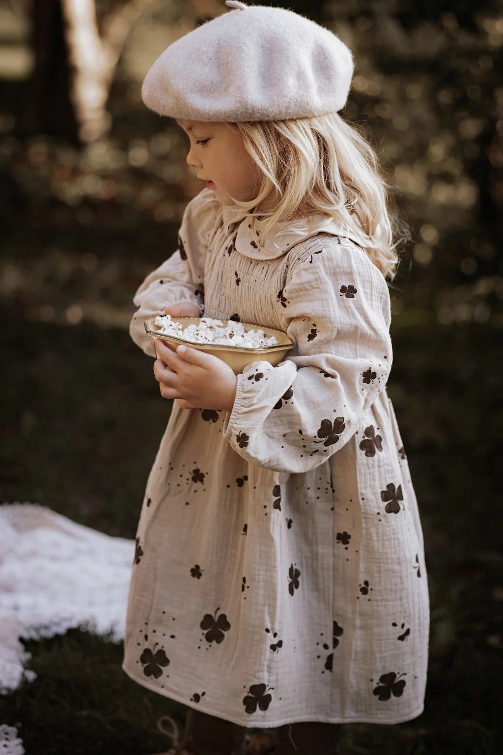 CLOVER DRESS - HUMUS/CARAFE AOP