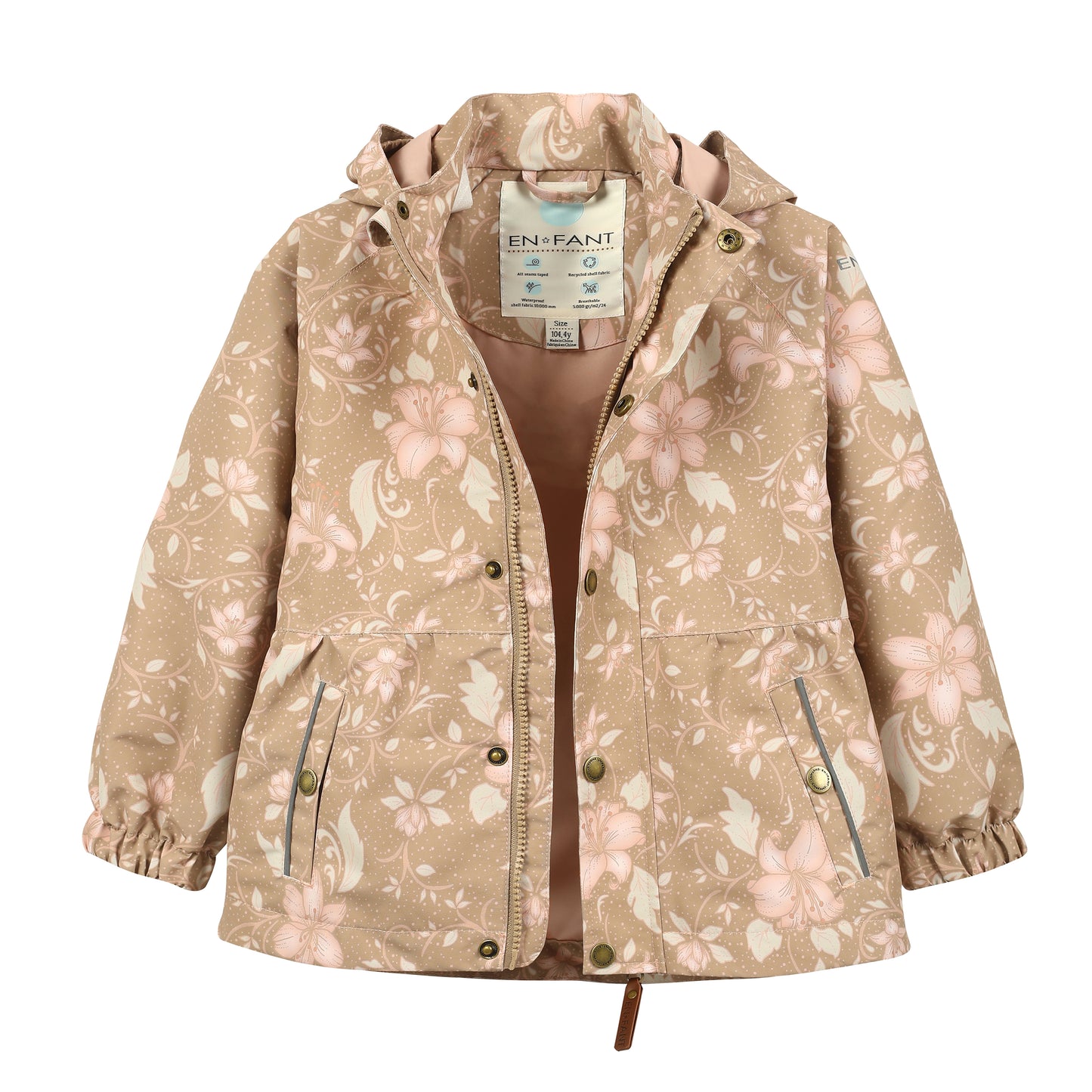 Jakki, soft shell - Brúnn m/ bleiku mynstri