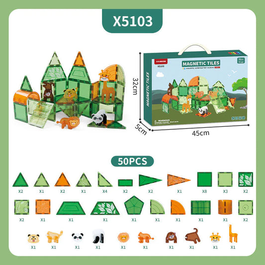 Segulkubbar - Dýragarður 50 Stk