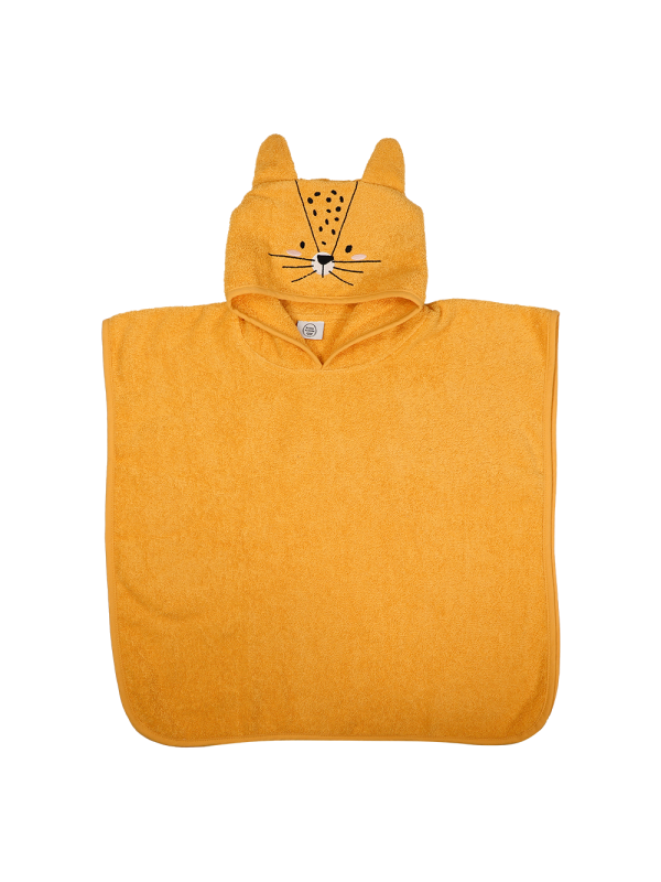 Handklæði-Poncho-Tiger, orange