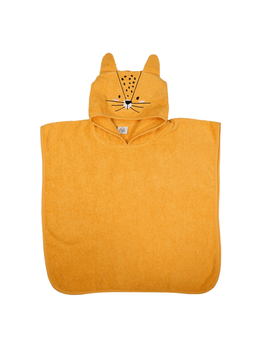 Handklæði-Poncho-Tiger, orange